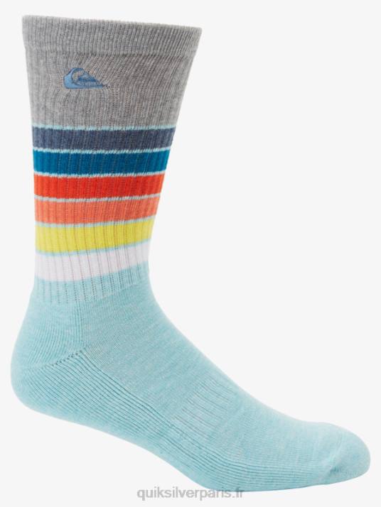 Hommes Quiksilver Lot de 2 paires de chaussettes Everyday Swell Crew D6PT1092 bleu clair