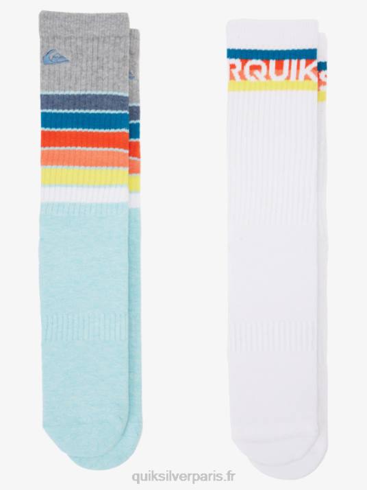 Hommes Quiksilver Lot de 2 paires de chaussettes Everyday Swell Crew D6PT1092 bleu clair