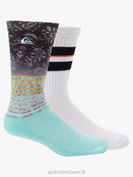Hommes Quiksilver Lot de 2 paires de chaussettes mi-mollet en jacquard D6PT1141 plusieurs 1
