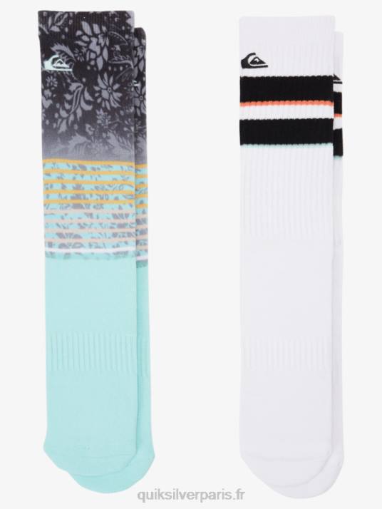 Hommes Quiksilver Lot de 2 paires de chaussettes mi-mollet en jacquard D6PT1141 plusieurs 1