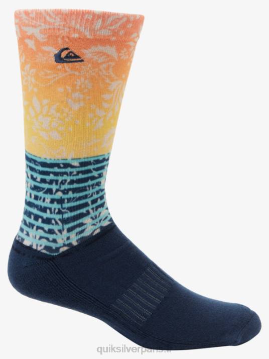 Hommes Quiksilver Lot de 2 paires de chaussettes mi-mollet en jacquard D6PT1142 marine