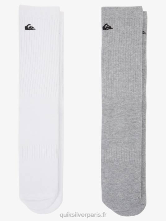 Hommes Quiksilver Lot de 2 paires de chaussettes unies D6PT1058 blanc