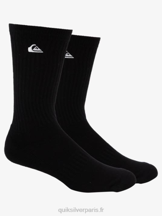 Hommes Quiksilver Lot de 2 paires de chaussettes unies D6PT1059 noir