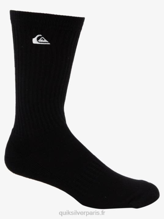 Hommes Quiksilver Lot de 2 paires de chaussettes unies D6PT1059 noir