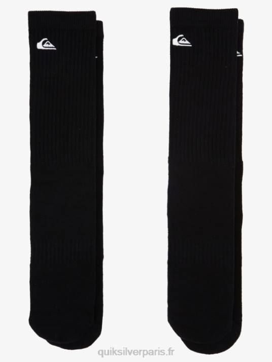Hommes Quiksilver Lot de 2 paires de chaussettes unies D6PT1059 noir
