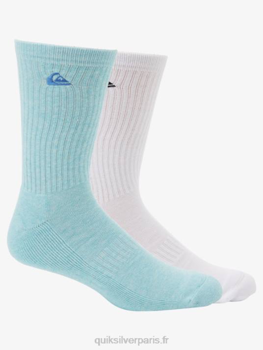 Hommes Quiksilver Lot de 2 paires de chaussettes unies D6PT1060 bleu clair