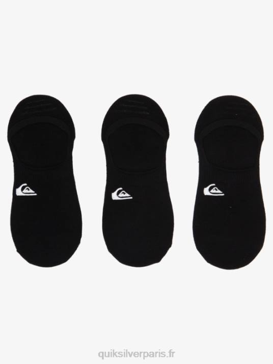 Hommes Quiksilver Lot de 3 paires de chaussettes invisibles D6PT777 noir