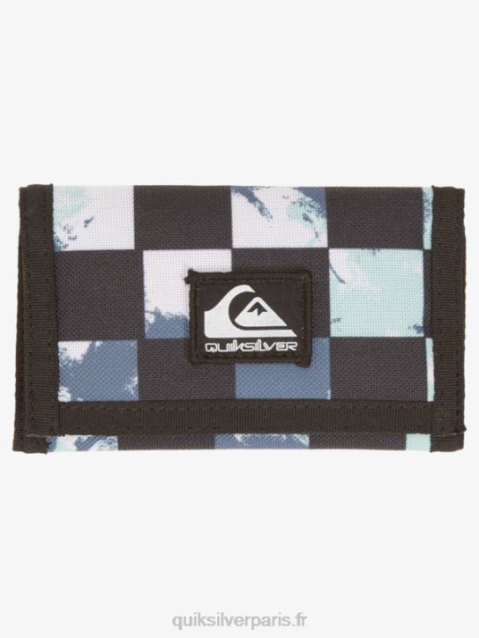 Hommes Quiksilver le portefeuille à trois volets imprimé de tous les jours D6PT737 Teinture de cravate à carreaux de la mer de Bering 233