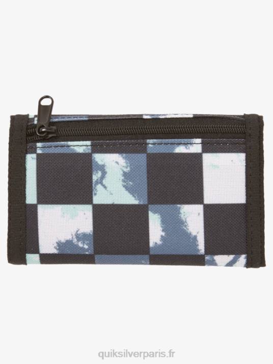 Hommes Quiksilver le portefeuille à trois volets imprimé de tous les jours D6PT737 Teinture de cravate à carreaux de la mer de Bering 233
