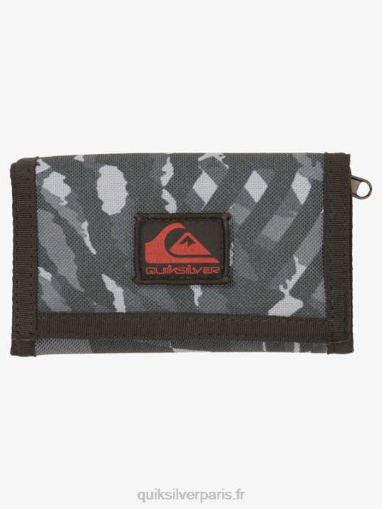 Hommes Quiksilver le portefeuille à trois volets imprimé de tous les jours D6PT738 noir/goudron