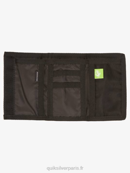 Hommes Quiksilver le portefeuille à trois volets imprimé de tous les jours D6PT738 noir/goudron