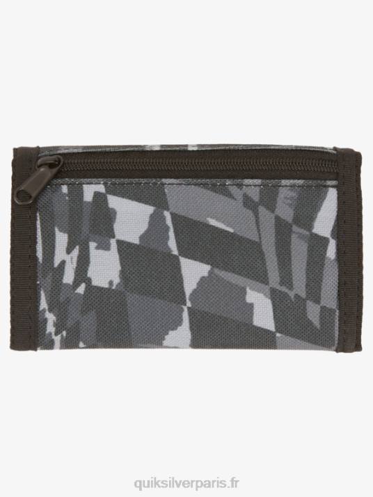 Hommes Quiksilver le portefeuille à trois volets imprimé de tous les jours D6PT738 noir/goudron