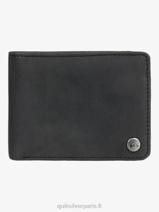 Hommes Quiksilver portefeuille en cuir à trois volets mac D6PT1221 noir
