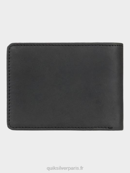Hommes Quiksilver portefeuille en cuir à trois volets mac D6PT1221 noir