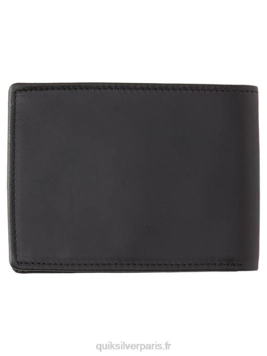Hommes Quiksilver portefeuille en cuir à trois volets mac D6PT1221 noir