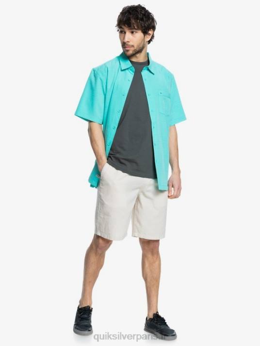 Hommes Quiksilver chemise anti-rides premium centinela waterman D6PT1308 centinelle bleu turquoise