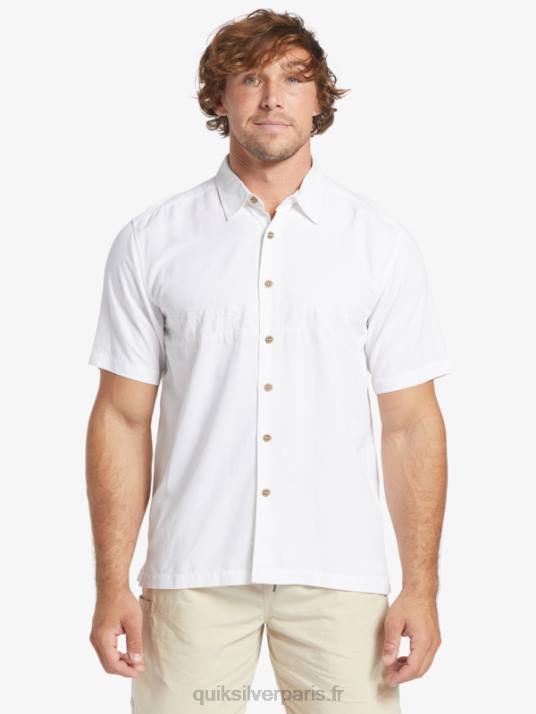 Hommes Quiksilver chemise anti-rides premium waterman tahiti palms D6PT867 blanc