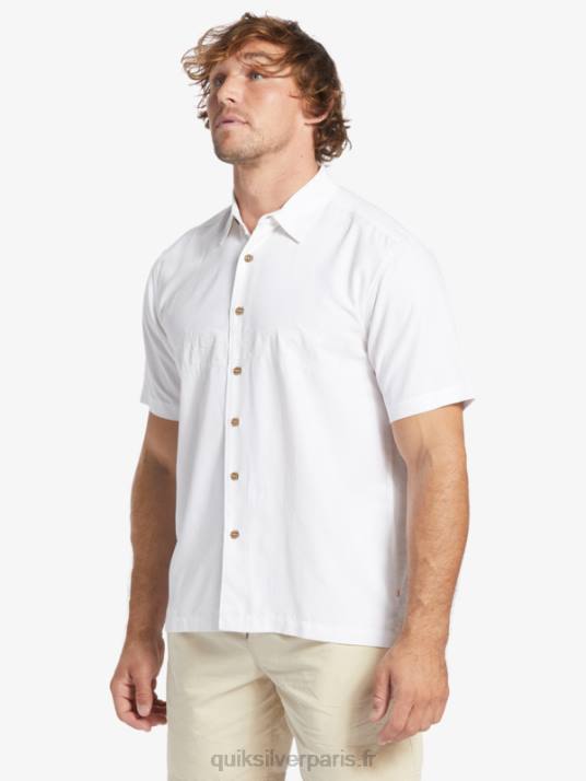 Hommes Quiksilver chemise anti-rides premium waterman tahiti palms D6PT867 blanc