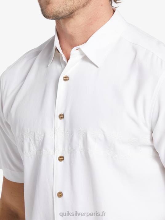 Hommes Quiksilver chemise anti-rides premium waterman tahiti palms D6PT867 blanc