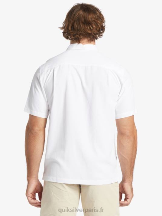 Hommes Quiksilver chemise anti-rides premium waterman tahiti palms D6PT867 blanc
