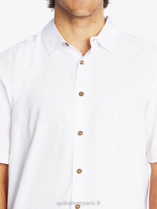 Hommes Quiksilver chemise anti-rides premium waterman tahiti palms D6PT867 blanc