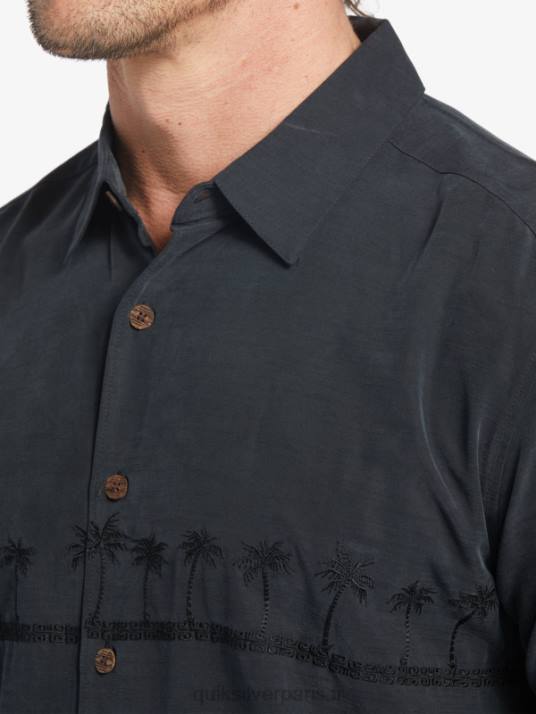 Hommes Quiksilver chemise anti-rides premium waterman tahiti palms D6PT868 noir
