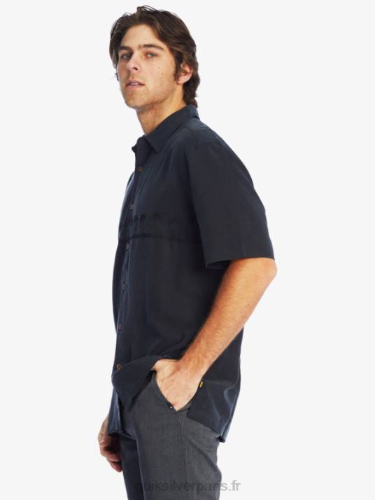 Hommes Quiksilver chemise anti-rides premium waterman tahiti palms D6PT868 noir