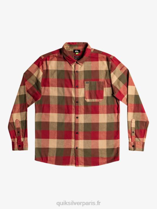 Hommes Quiksilver chemise en flanelle à manches longues motherfly D6PT1571 Mouche du vin rubis