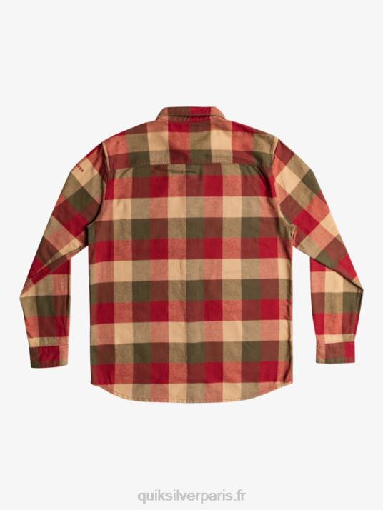 Hommes Quiksilver chemise en flanelle à manches longues motherfly D6PT1571 Mouche du vin rubis