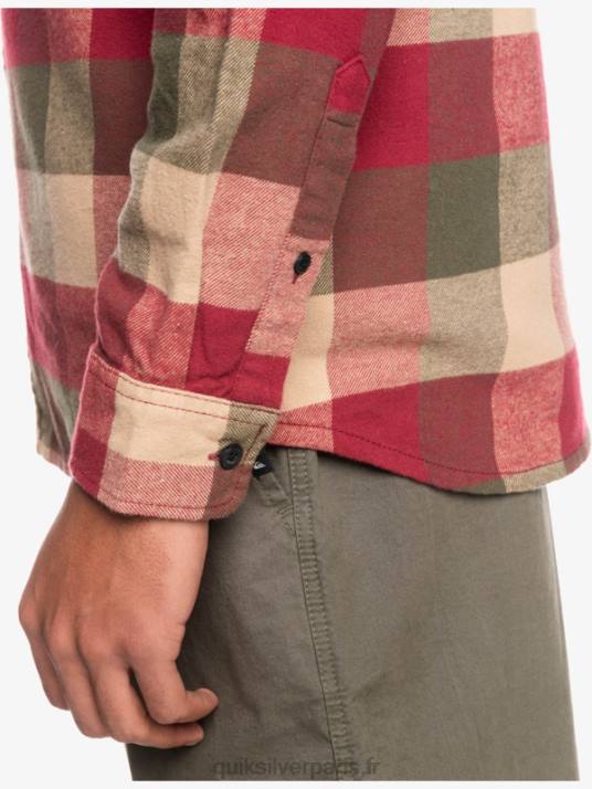 Hommes Quiksilver chemise en flanelle à manches longues motherfly D6PT1571 Mouche du vin rubis