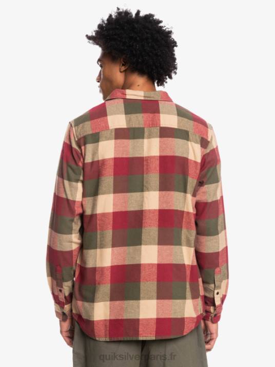 Hommes Quiksilver chemise en flanelle à manches longues motherfly D6PT1571 Mouche du vin rubis