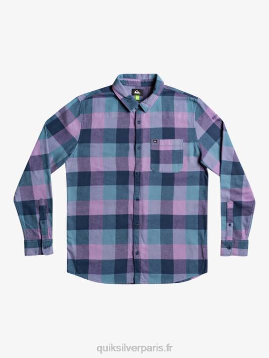 Hommes Quiksilver chemise en flanelle à manches longues motherfly D6PT1572 insigne bleu mère mouche