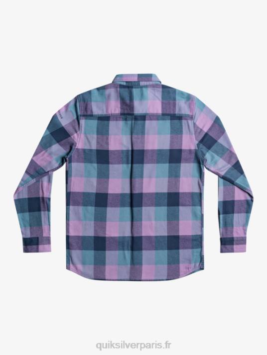 Hommes Quiksilver chemise en flanelle à manches longues motherfly D6PT1572 insigne bleu mère mouche