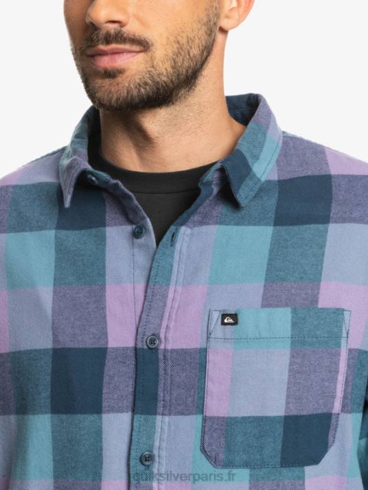 Hommes Quiksilver chemise en flanelle à manches longues motherfly D6PT1572 insigne bleu mère mouche