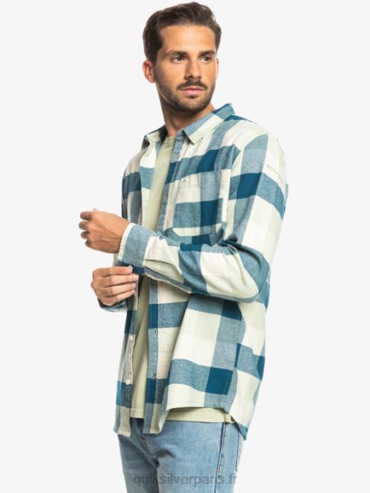 Hommes Quiksilver chemise en flanelle à manches longues motherfly D6PT1573 Mouche sauge du désert