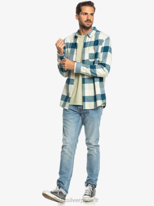 Hommes Quiksilver chemise en flanelle à manches longues motherfly D6PT1573 Mouche sauge du désert