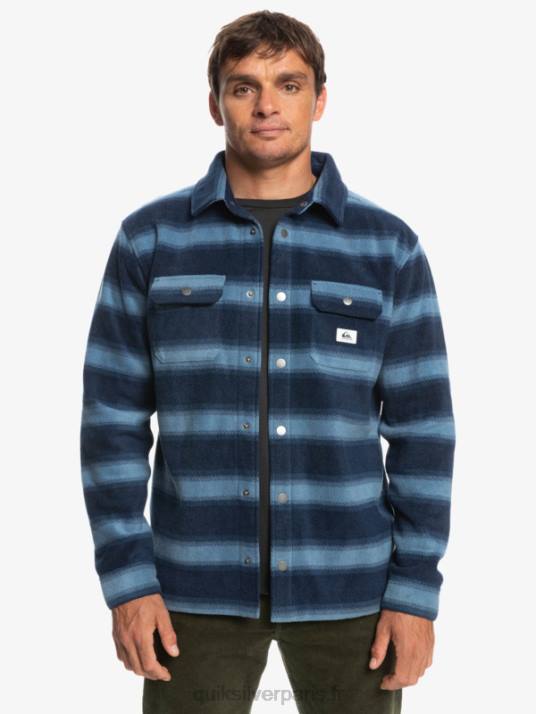 Hommes Quiksilver chemise en flanelle à manches longues surf days D6PT1556 blazer bleu marine à rayures en flanelle
