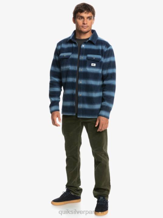 Hommes Quiksilver chemise en flanelle à manches longues surf days D6PT1556 blazer bleu marine à rayures en flanelle