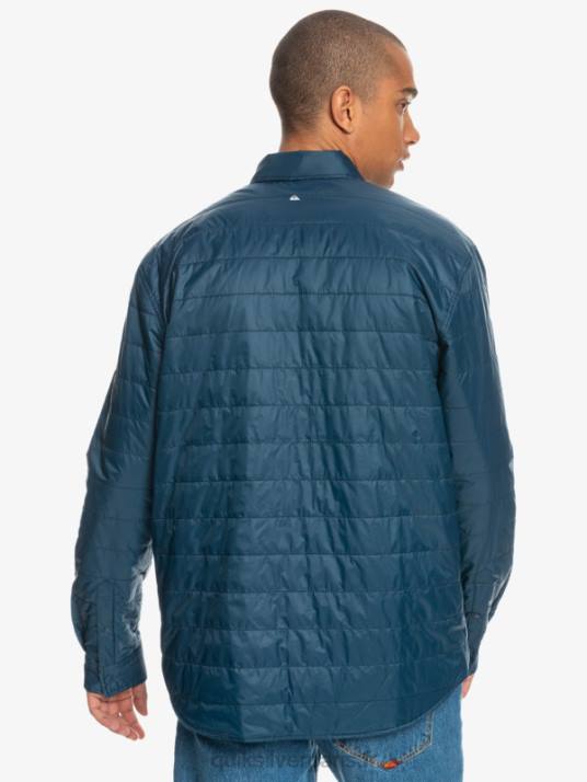 Hommes Quiksilver chemise en flanelle réversible isolée Free Climb D6PT1702 escalade libre bleu insigne