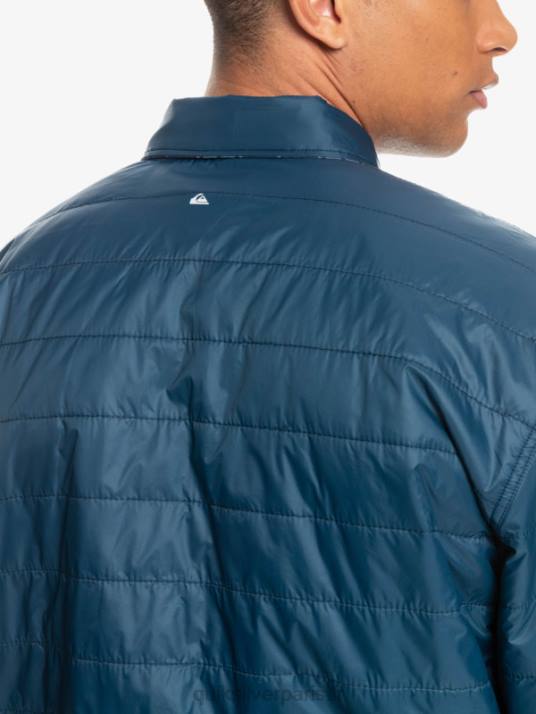 Hommes Quiksilver chemise en flanelle réversible isolée Free Climb D6PT1702 escalade libre bleu insigne