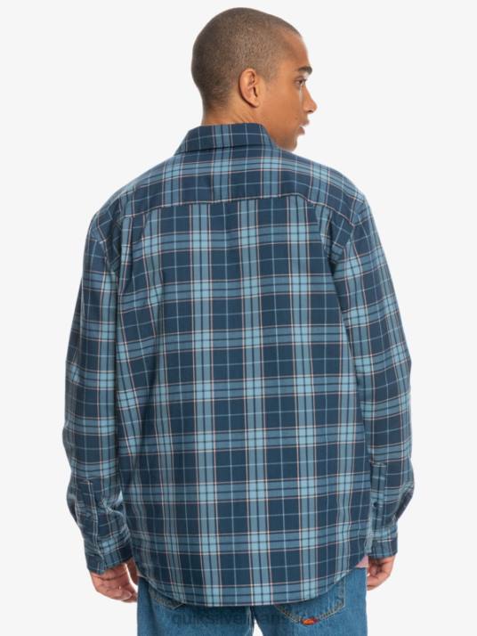 Hommes Quiksilver chemise en flanelle réversible isolée Free Climb D6PT1702 escalade libre bleu insigne