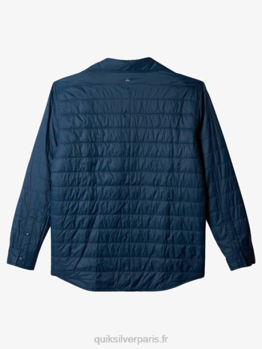 Hommes Quiksilver chemise en flanelle réversible isolée Free Climb D6PT1702 escalade libre bleu insigne