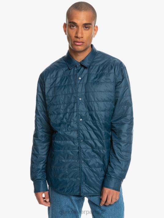 Hommes Quiksilver chemise en flanelle réversible isolée Free Climb D6PT1702 escalade libre bleu insigne
