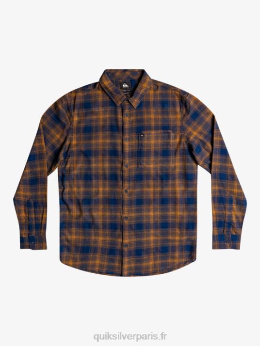 Hommes Quiksilver chemise en flanelle stretch à manches longues ganaway D6PT1767 Ganaway bleu insigne