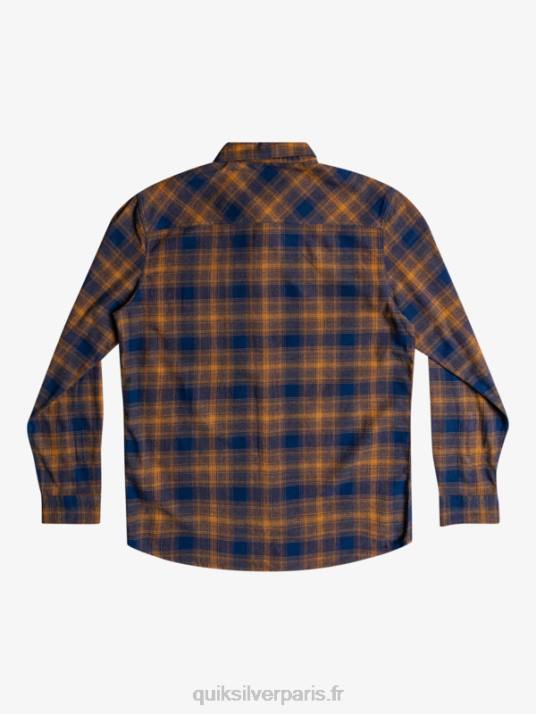 Hommes Quiksilver chemise en flanelle stretch à manches longues ganaway D6PT1767 Ganaway bleu insigne