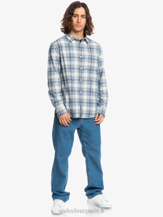 Hommes Quiksilver chemise en flanelle stretch à manches longues ganaway D6PT1768 ganaway de bouleau