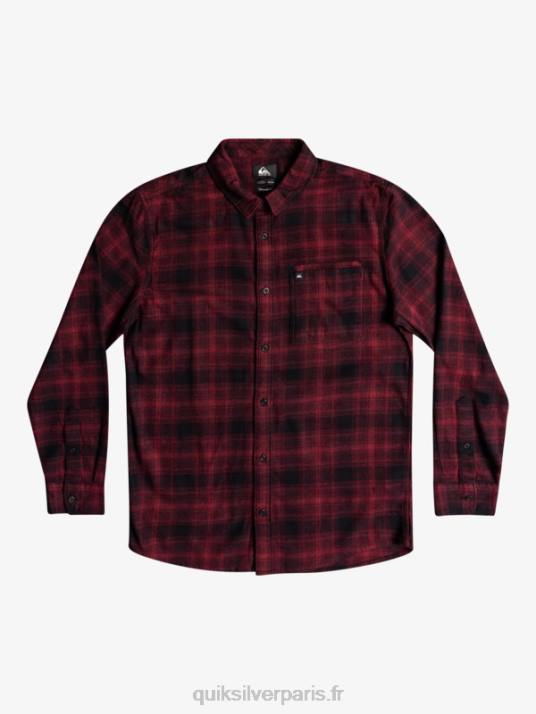 Hommes Quiksilver chemise en flanelle stretch à manches longues ganaway D6PT1769 Ganaway noir