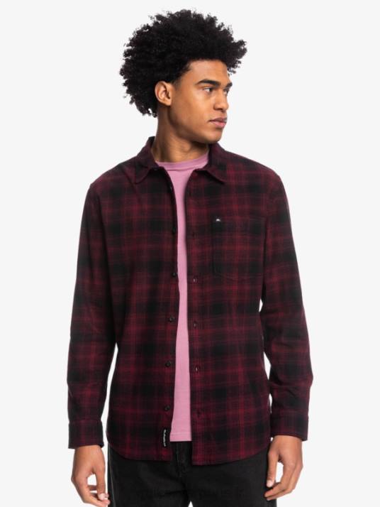 Hommes Quiksilver chemise en flanelle stretch à manches longues ganaway D6PT1769 Ganaway noir
