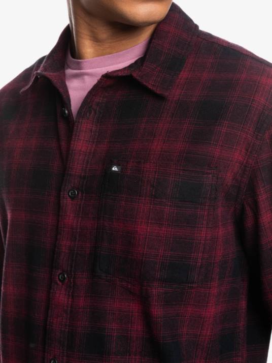 Hommes Quiksilver chemise en flanelle stretch à manches longues ganaway D6PT1769 Ganaway noir