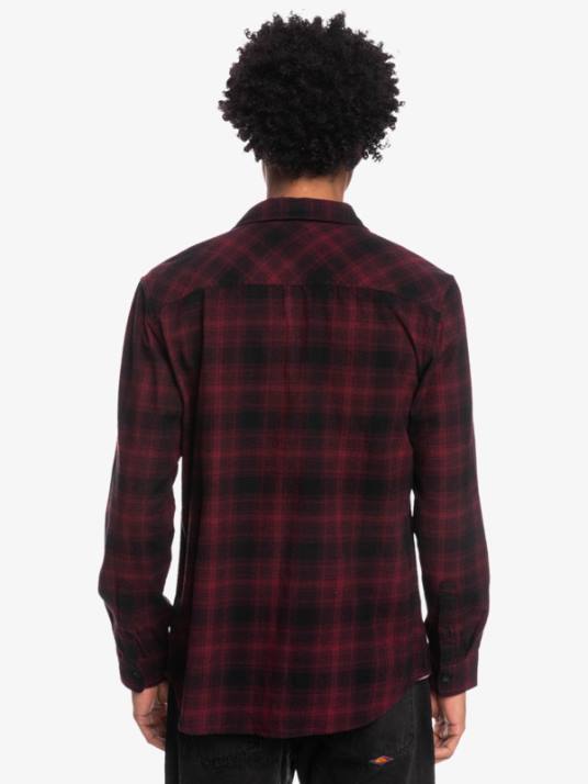 Hommes Quiksilver chemise en flanelle stretch à manches longues ganaway D6PT1769 Ganaway noir